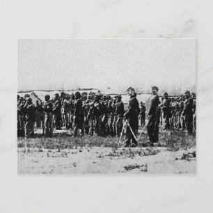 Infanterie mit Zivilen Kriegsgefärbungen Postkarte