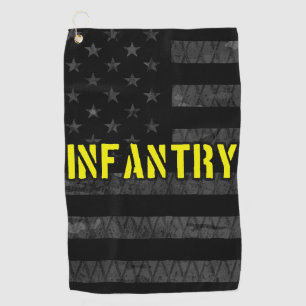 Infanterie unter amerikanischer Flagge Golfhandtuch