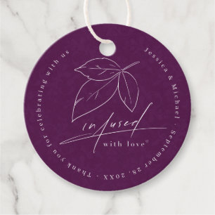 Infantis mit Liebe Pflaume Elegante Linie Art Leaf Geschenkanhänger