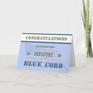 Infantry Blue Cord Congratulations Card Karte