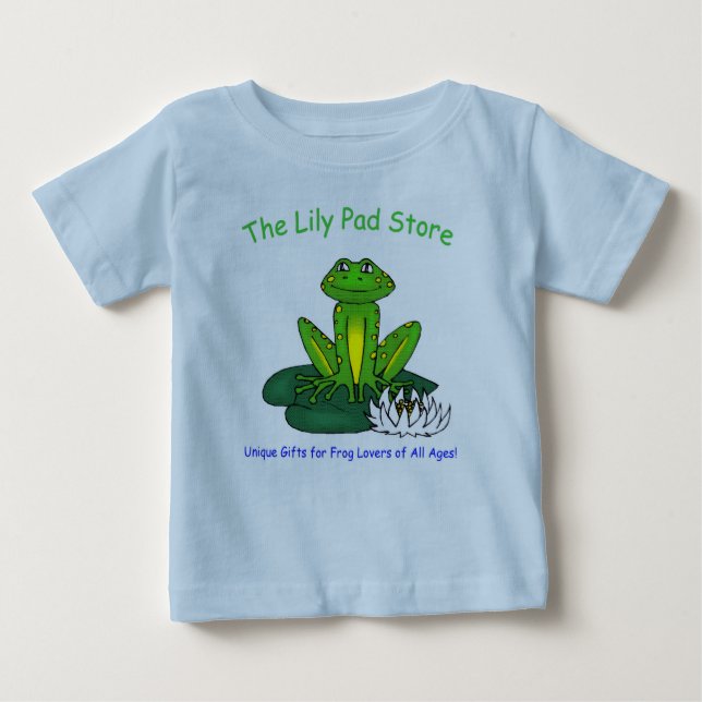 Infant's Frog on a Lily Pad Blue T-Shirt (Vorderseite)
