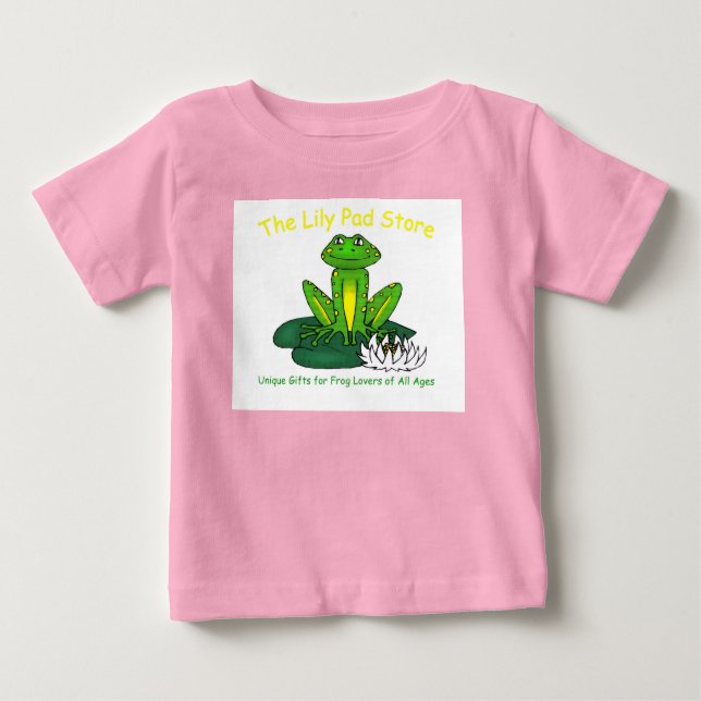 Infant's Frog on a Lily Pad White on Pink T-Shirt (Vorderseite)