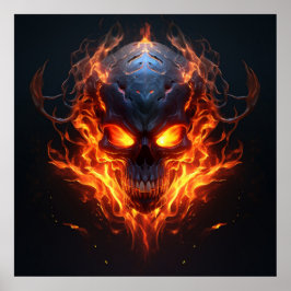 Infernal Blaze Skull Poster