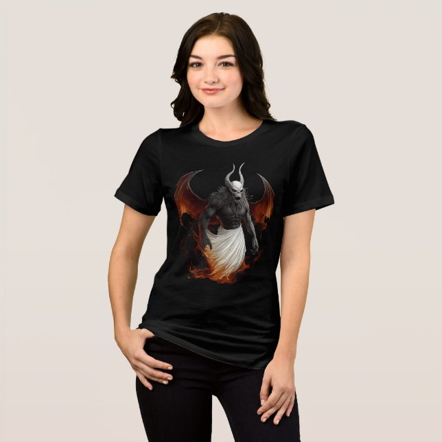 Infernal Demon in White Wrath Robe Tri-Blend Shirt (Vorderseite voll)