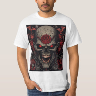Infernal Skull King – Dark Horror Demon Skull Art  T-Shirt