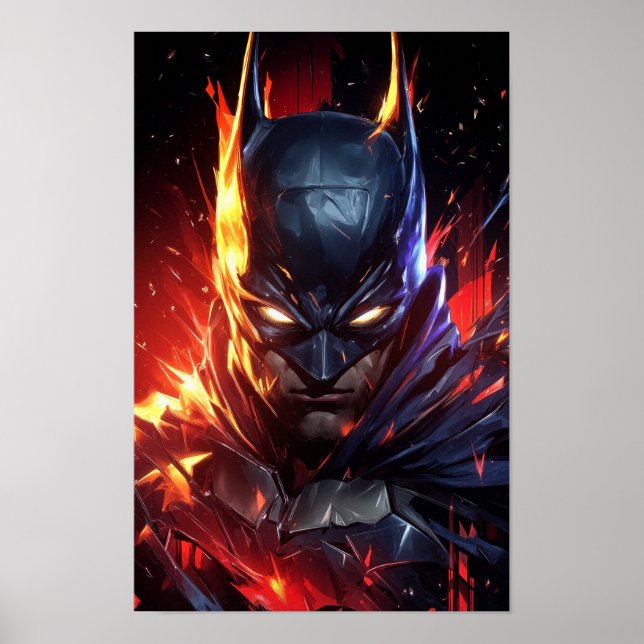 Inferno Batman Digital Art Poster (Vorne)