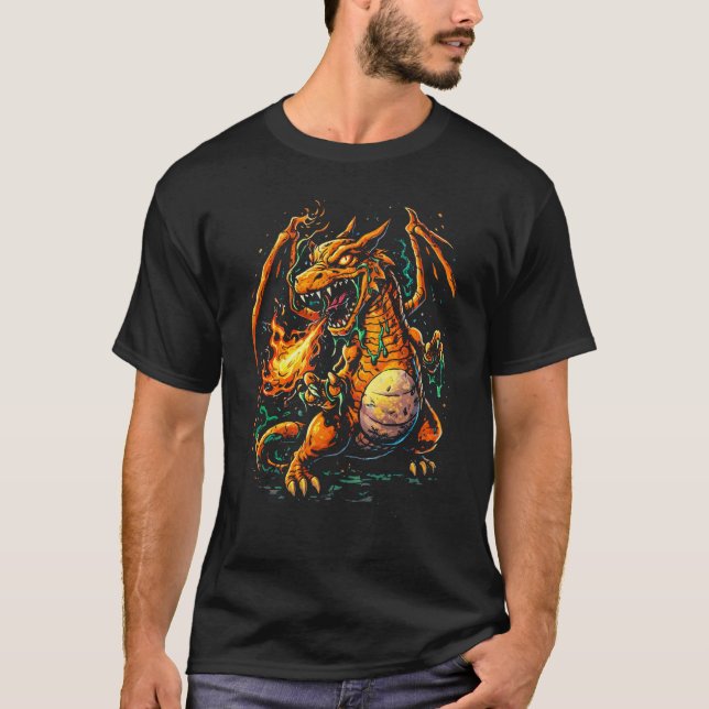 Inferno Beast – Charizard Graffiti Illustration T-Shirt (Vorderseite)