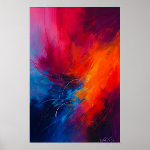 Inferno-Blüte Abstrakte Explosion der Farbe Poster