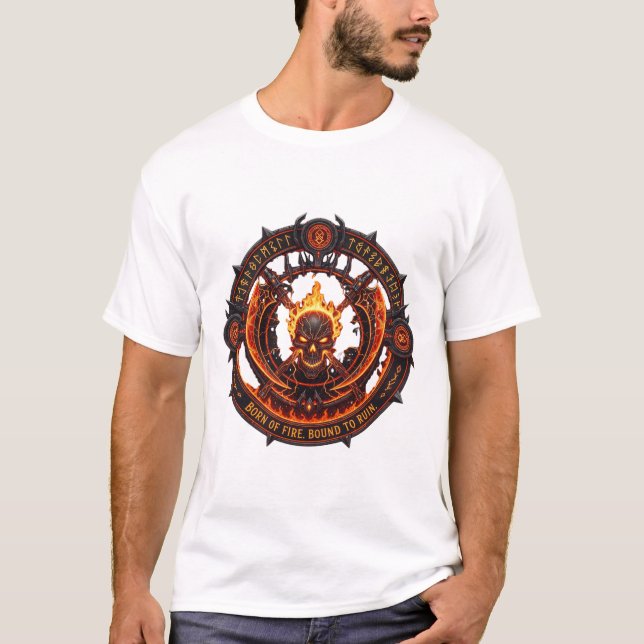 Inferno Crest T-Shirt – Demonic Emblem of Fire (Vorderseite)