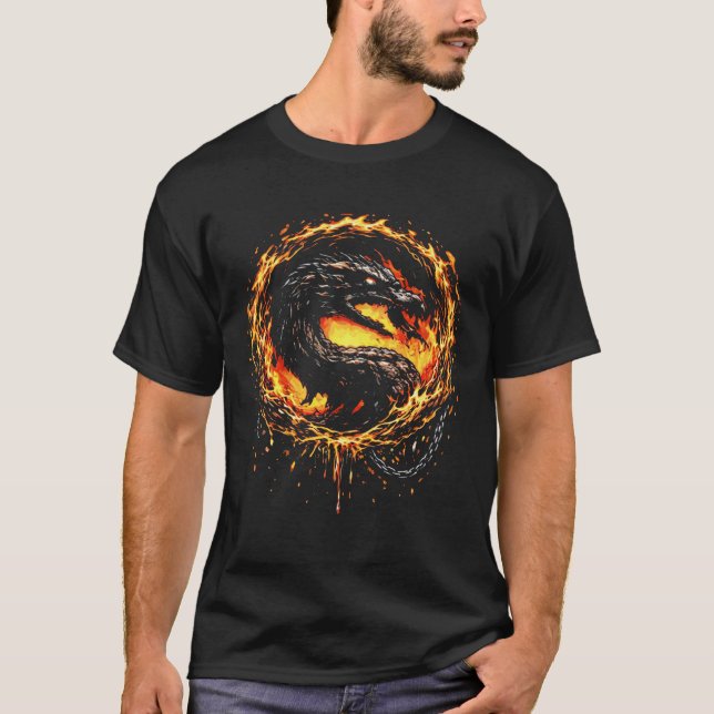 Inferno Dragon Combat Emblem T-Shirt (Vorderseite)
