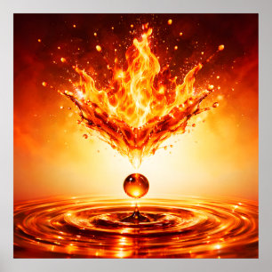 Inferno Flüssige Flammen-Spritzer Poster