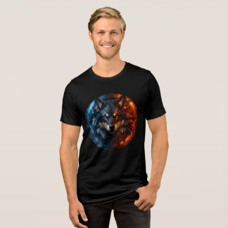 Inferno & Frost Wolf – Elemental Duality Tri-Blend Shirt