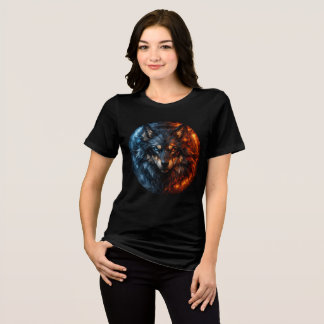 Inferno & Frost Wolf – Elemental Duality Tri-Blend Shirt
