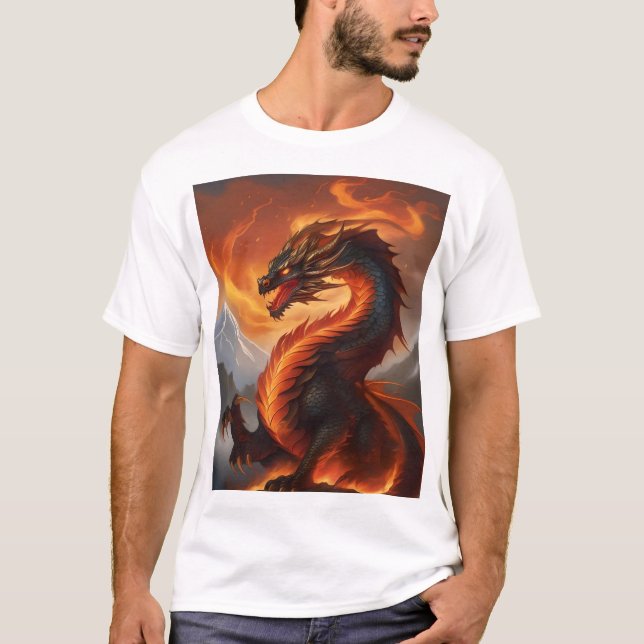 Inferno Guardian: Der feurige Protector Dragon T-Shirt (Vorderseite)