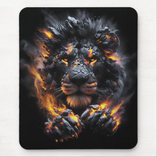 Inferno-Löwe Fantasy-Feuer-Biest-Kunstwerk Mousepad