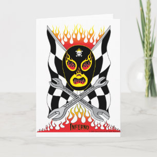 Inferno Luchador Mexican Wrestler Grußkarte Karte