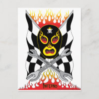 Inferno Luchador Mexican Wrestler Postcard