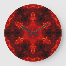 Inferno Nexus - Fiery Kaleidoskop Art Große Wanduhr