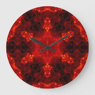 Inferno Nexus - Fiery Kaleidoskop Art Große Wanduhr
