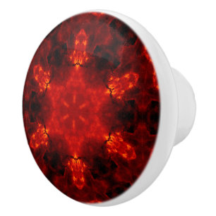 Inferno Nexus - Fiery Kaleidoskop Art Keramikknauf