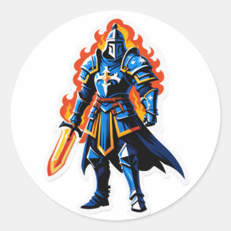 Inferno Paladin – Flamebound Knight Runder Aufkleber