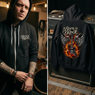 Inferno Soul: Born to Rock Gothic Noir Hoodie