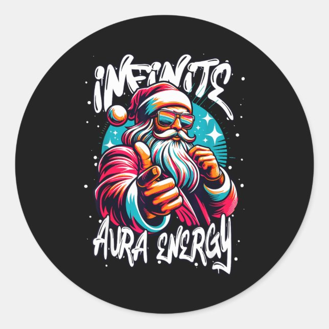 Infinite Aura Energy And Sigma Rizzmas  Runder Aufkleber (Vorderseite)