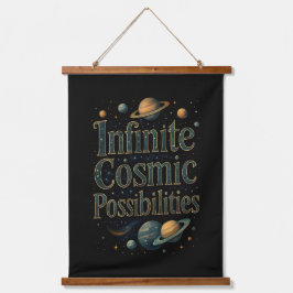 Infinite Cosmic Possibilities Cosmic Green Wandteppich Mit Holzrahmen