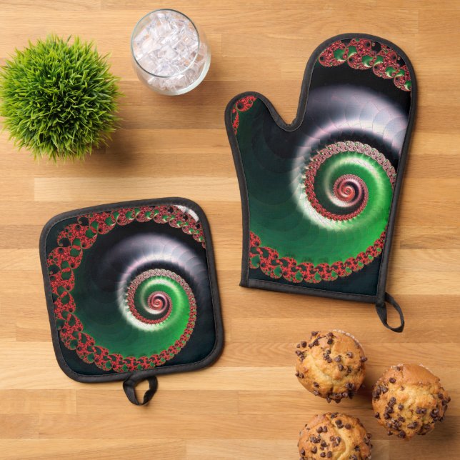 Infinite Whirl Ofenhandschuh & Topflappen-Set (Oben Unten)