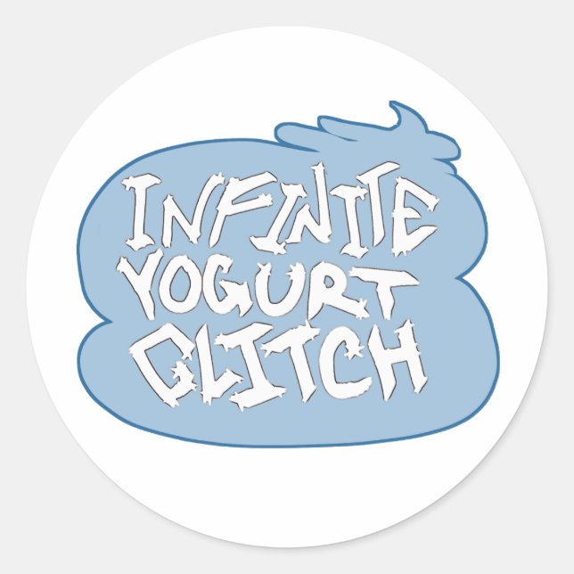 Infinite Yogurt Glitch (Blueberry) Runder Aufkleber (Vorderseite)