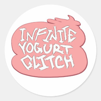 Infinite Yogurt Glitch (Erdbeere) Runder Aufkleber