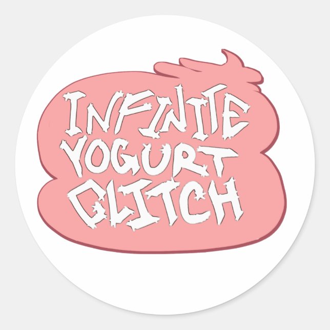 Infinite Yogurt Glitch (Erdbeere) Runder Aufkleber (Vorderseite)