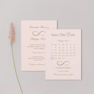 Infinity Blush Gold Kalender Save the Date Hochzei Einladung