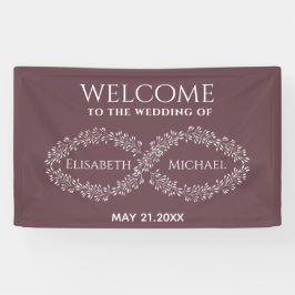 Infinity burgundy botanische romanische elegant banner