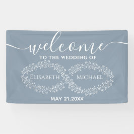 Infinity dusty blue botanic romantic elegant banner