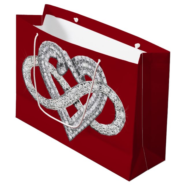 Infinity Heart Geschenktasche Große Geschenktüte (Vorderseite Schrägansicht)