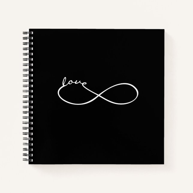 Infinity - Lemniscate LIEBE - weiß Notizbuch (Vorderseite)