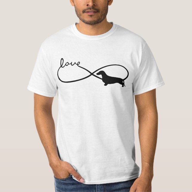 Infinity Liebe Lemniscate Kurz Hair Dackel 1 T-Shirt (Vorderseite)