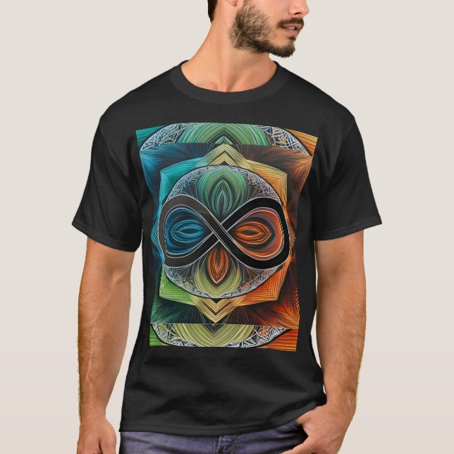 Infinity Mandala African Tribal Mask Abstrakt T-Shirt (Vorderseite)