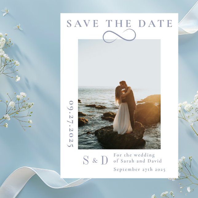 Infinity Minimalistisch Powder Blau Save the Date (Infinity Minimalist Powder Blue Save the Date
)