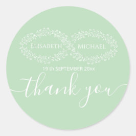 Infinity neo mint botanische romantische Chic eleg Runder Aufkleber