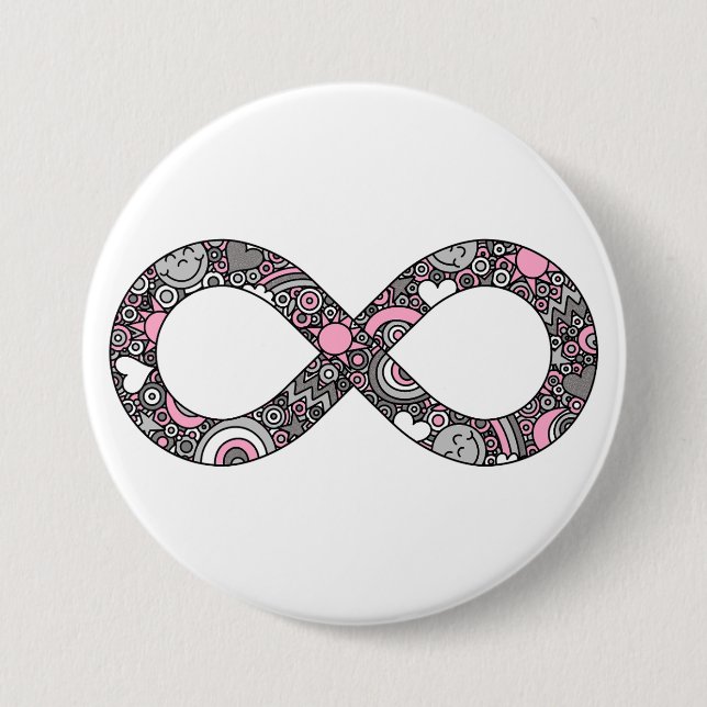 Infinity Neurodiverser Doodle Demigirl Pride Flag Button (Vorderseite)