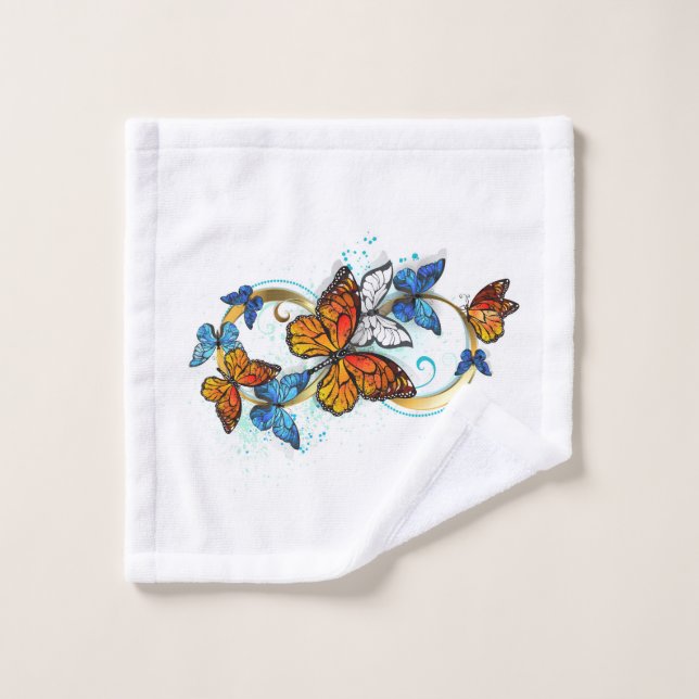Infinity of Monarch Butterflies Badhandtuch Set (Waschlappen)