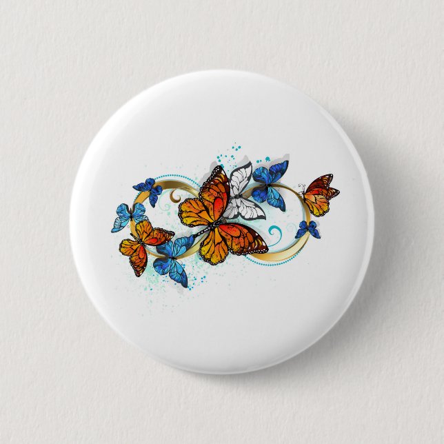 Infinity of Monarch Butterflies Button (Vorderseite)