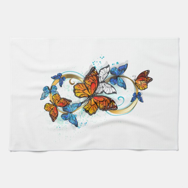 Infinity of Monarch Butterflies Geschirrtuch (Horizontal)