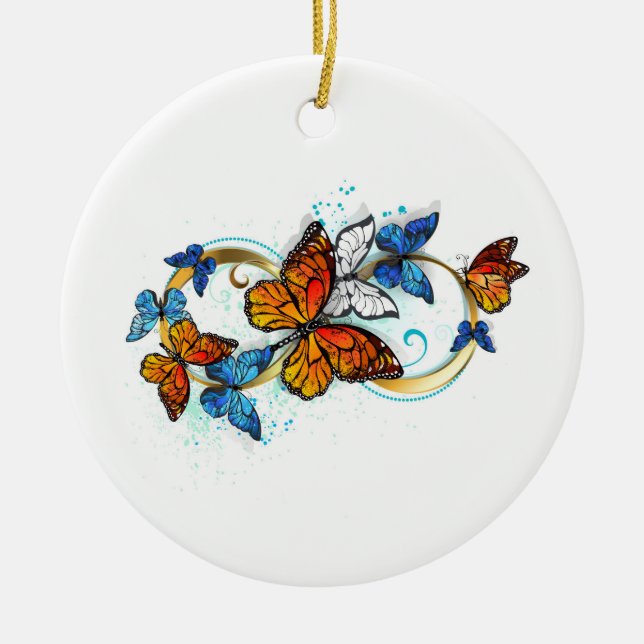 Infinity of Monarch Butterflies Keramik Ornament (Vorne)