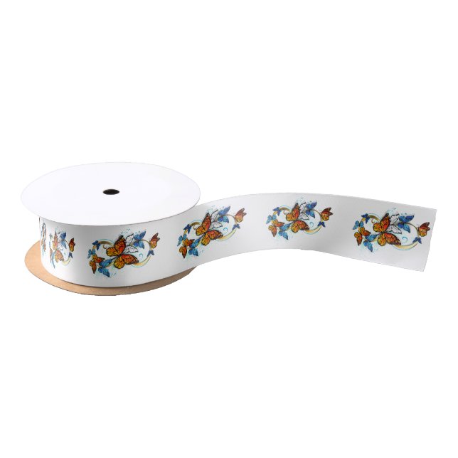 Infinity of Monarch Butterflies Satinband (Spule)