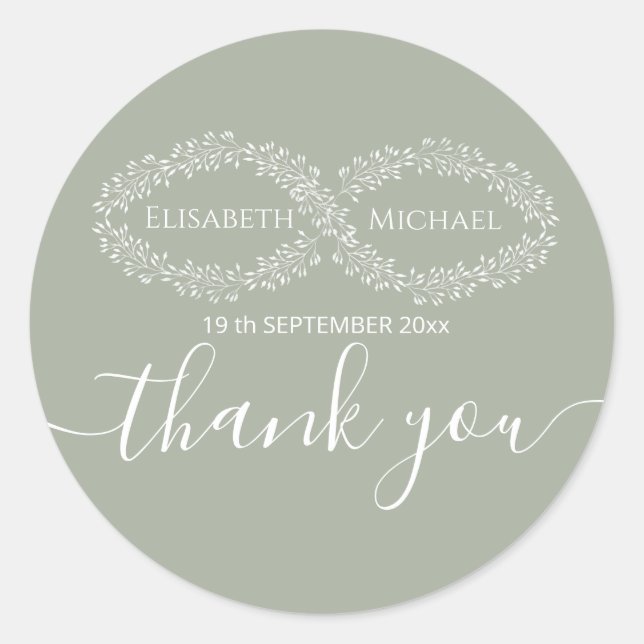 Infinity Salbei botanisch einfache romanische eleg Runder Aufkleber (Vorderseite)