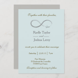 Infinity Schild Baby Blue Grey Hochzeit Einladung