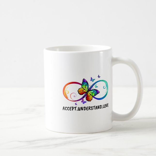 Infinity Sign Accept versteht Liebe Neurodius Kaffeetasse (Rechts)